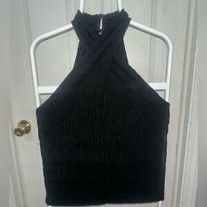 Black Halter Neck Top